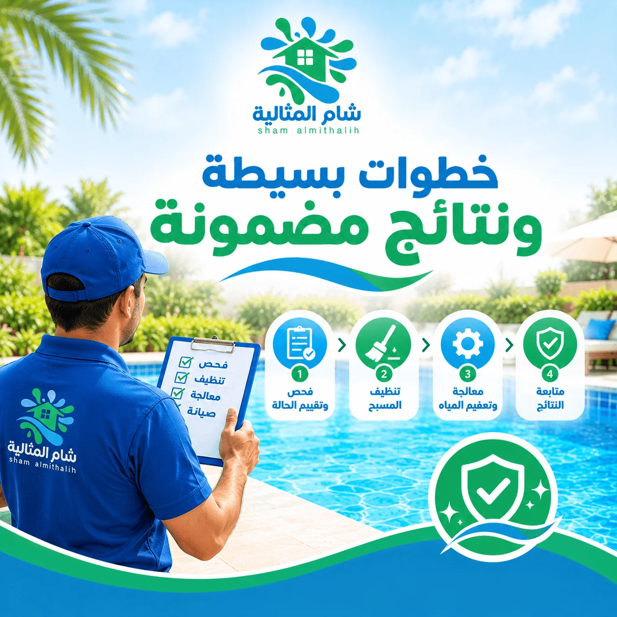 خطوات بسيطة ونتائج مضمونة مع افضل فني مسابح بالرياض